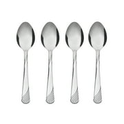 Mainstays Swirl Stainless Steel Teaspoon, 4-Piece Set, Silver