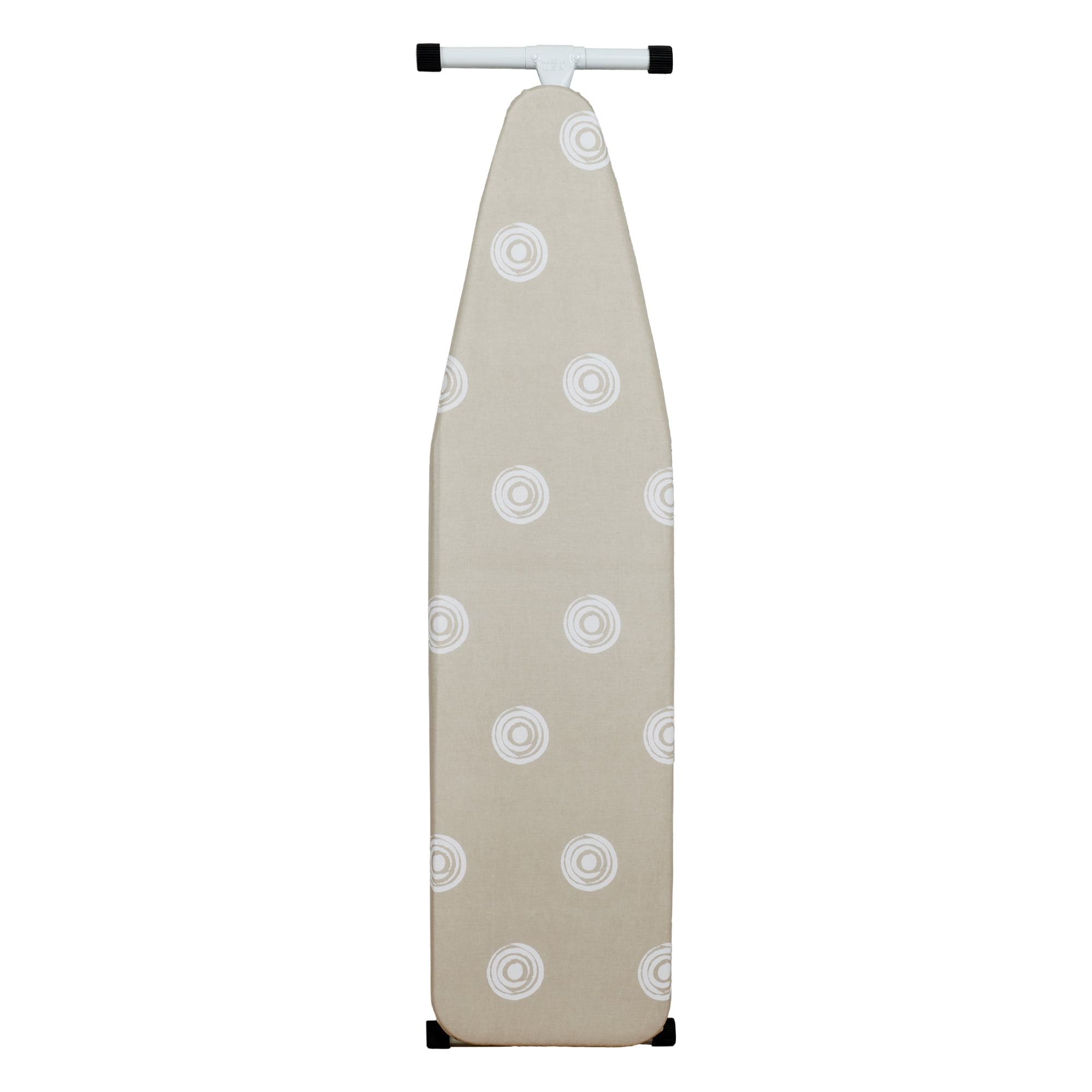 Mainstays Full‑Size T‑Leg Ironing Board – 53" x 14", Adjustable Height, Steel Frame, Thick Padded Cotton Cover, Non‑Slip Feet, Beige