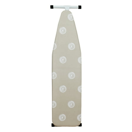 Mainstays FullSize TLeg Ironing Board 53" x 14", Adjustable Height, Steel Frame, Thick Padded Cotton Cover, NonSlip Feet, Beige