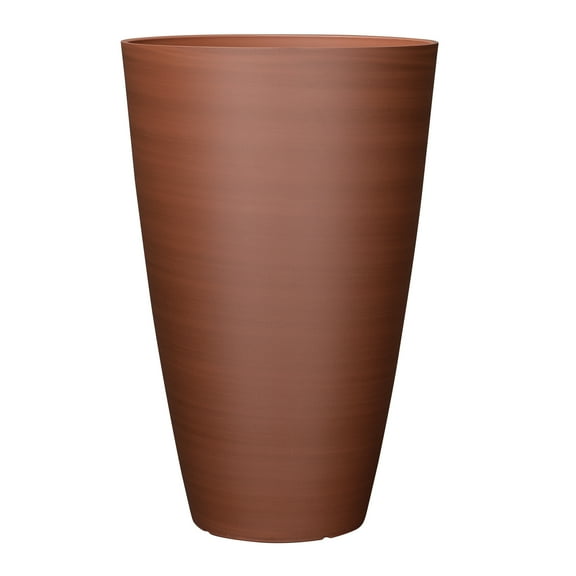 Mainstays Tall Red Sienna Recycled Resin Planter, 14in x 14in x 22in