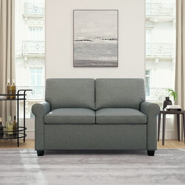 Mainstays Tatum Twin Sleeper 56.25" Loveseat, Dark Gray