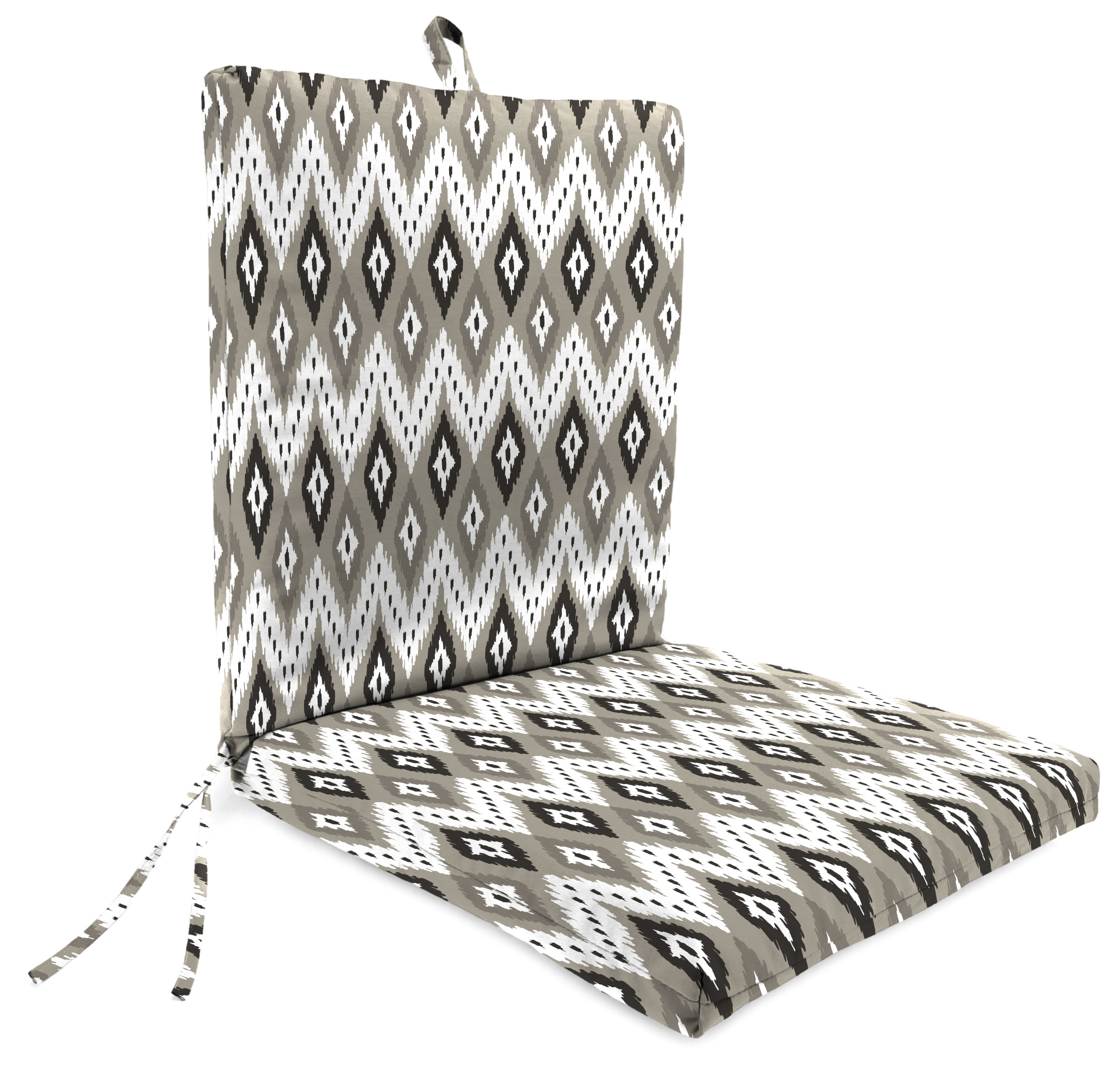 Mainstays Taupe Ikat 1 Piece Outdoor Dining Chair Cushion