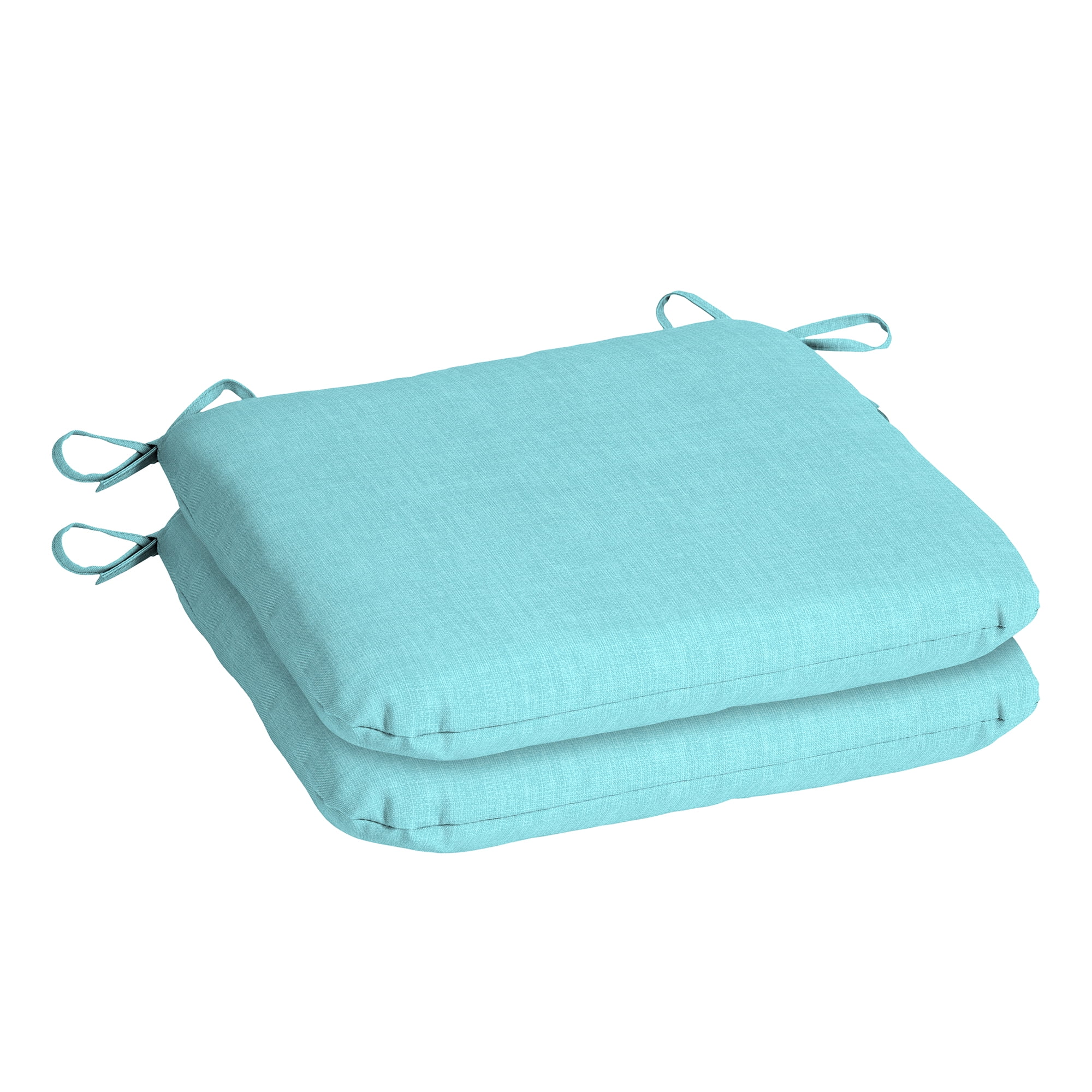 Mainstays Teal 17 x 15.5 in. Outdoor Seat Pad, Set of Two