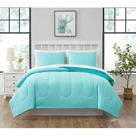 Mainstays Teal Reversible 7-Piece Bed in a Bag Comforter Set with Sheets, Queen