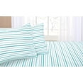 thumbnail image 1 of Mainstays Teal Stripes 3-Piece Polyester Sheet Set, TwinXL, 1 of 5