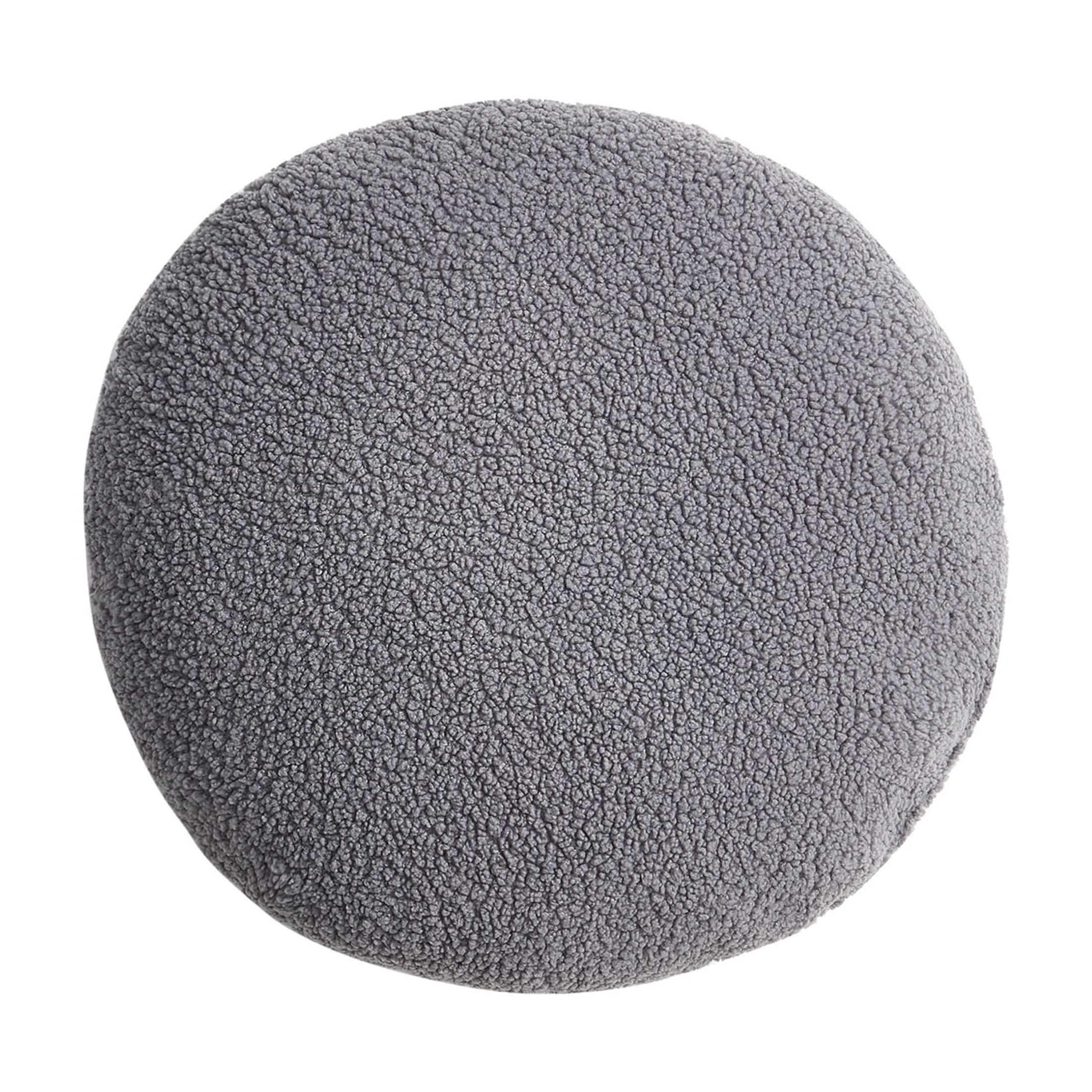 Mainstays Teddy Gray 21 in Round Faux Fur Decorative Pillow