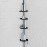 Mainstays 4-Tier Black Tension Pole Shower Caddy Organizer
