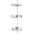 Mainstays Tension Pole Shower Caddy, Rust Resistant Steel, 3 Shelf, Satin Nickel
