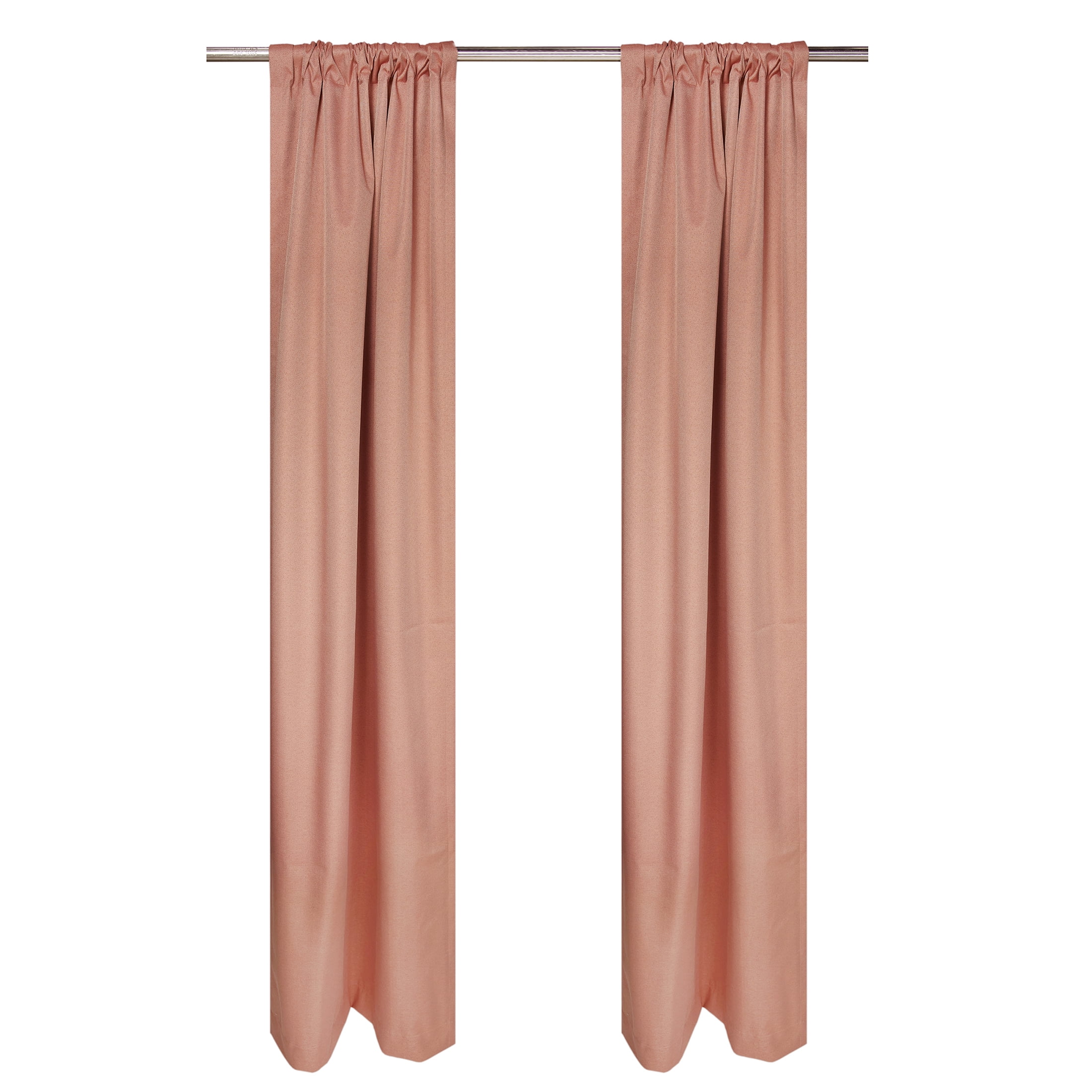 Mainstays Terracotta Solid Blackout Rod Pocket with Back Tabs Curtain Panel Pair, Set of 2, 30" W x 95" L