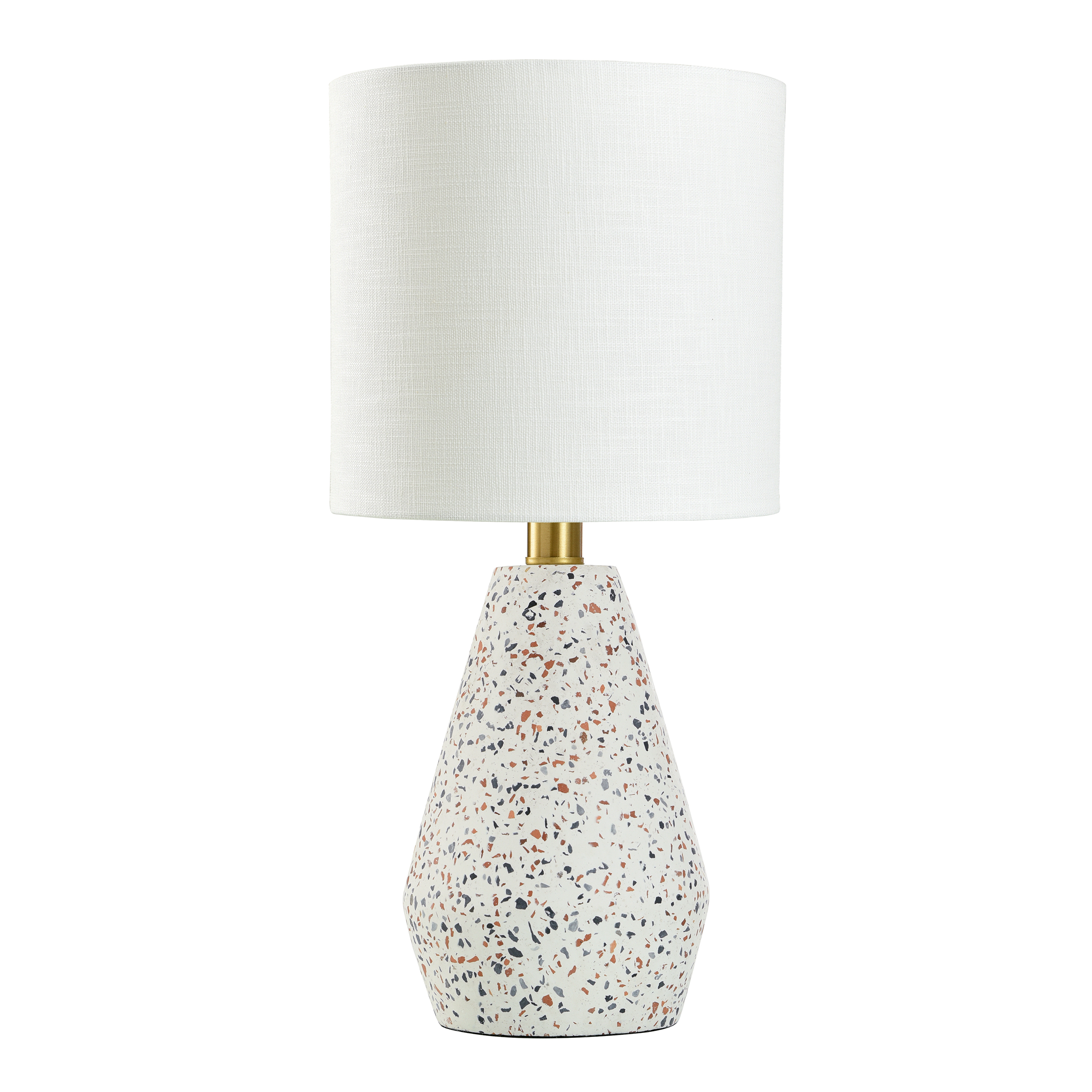 Mainstays Terrazzo Table Lamp with White Drum Shade, 8"W x 16.75"H - image 1 of 15