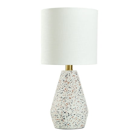 Mainstays Terrazzo Table Lamp with White Drum Shade, 8"W x 16.75"H