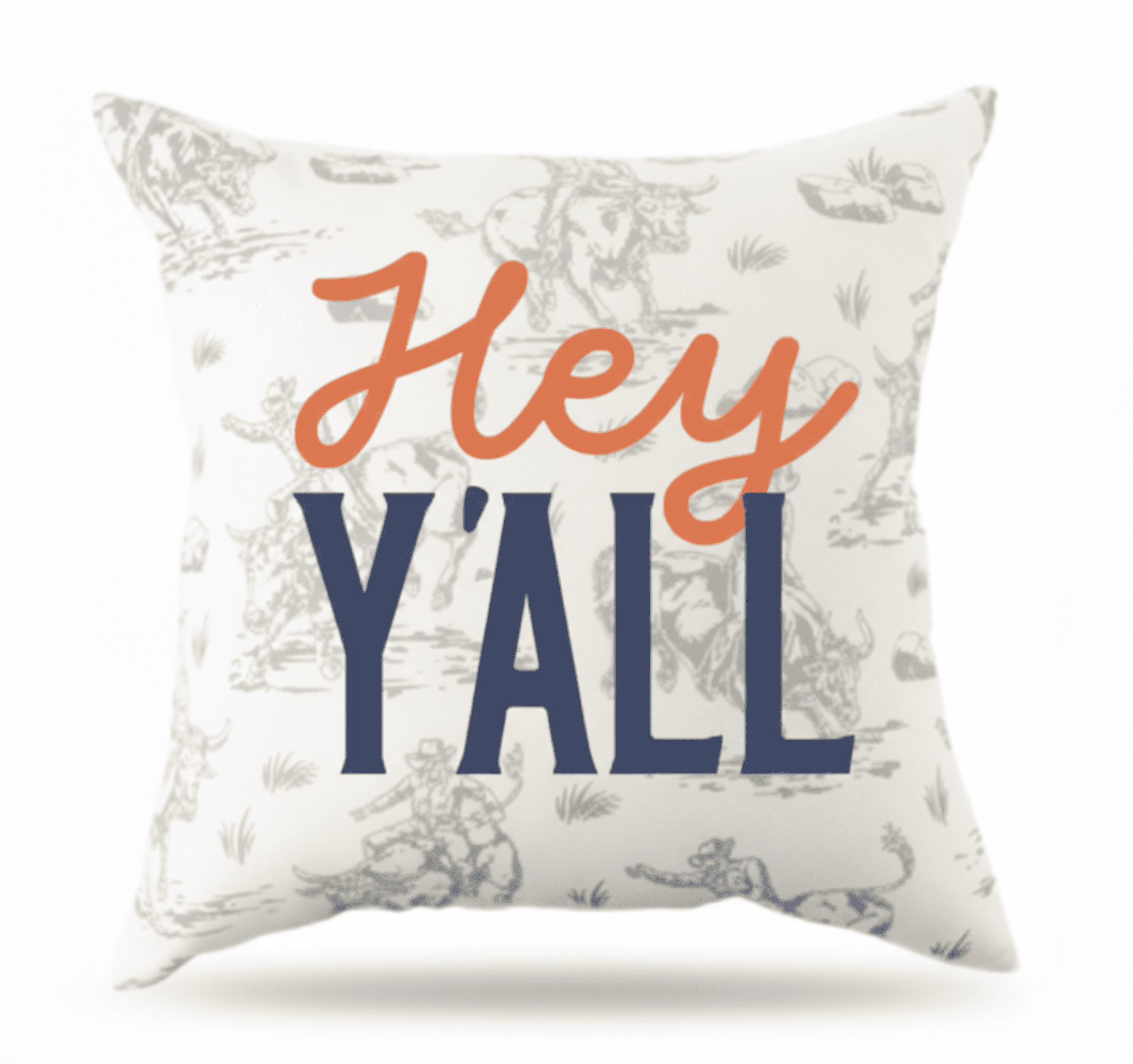 Mainstays 16 in x 16 in Texas Hey Y'all Outdoor Pillow, Multi-color