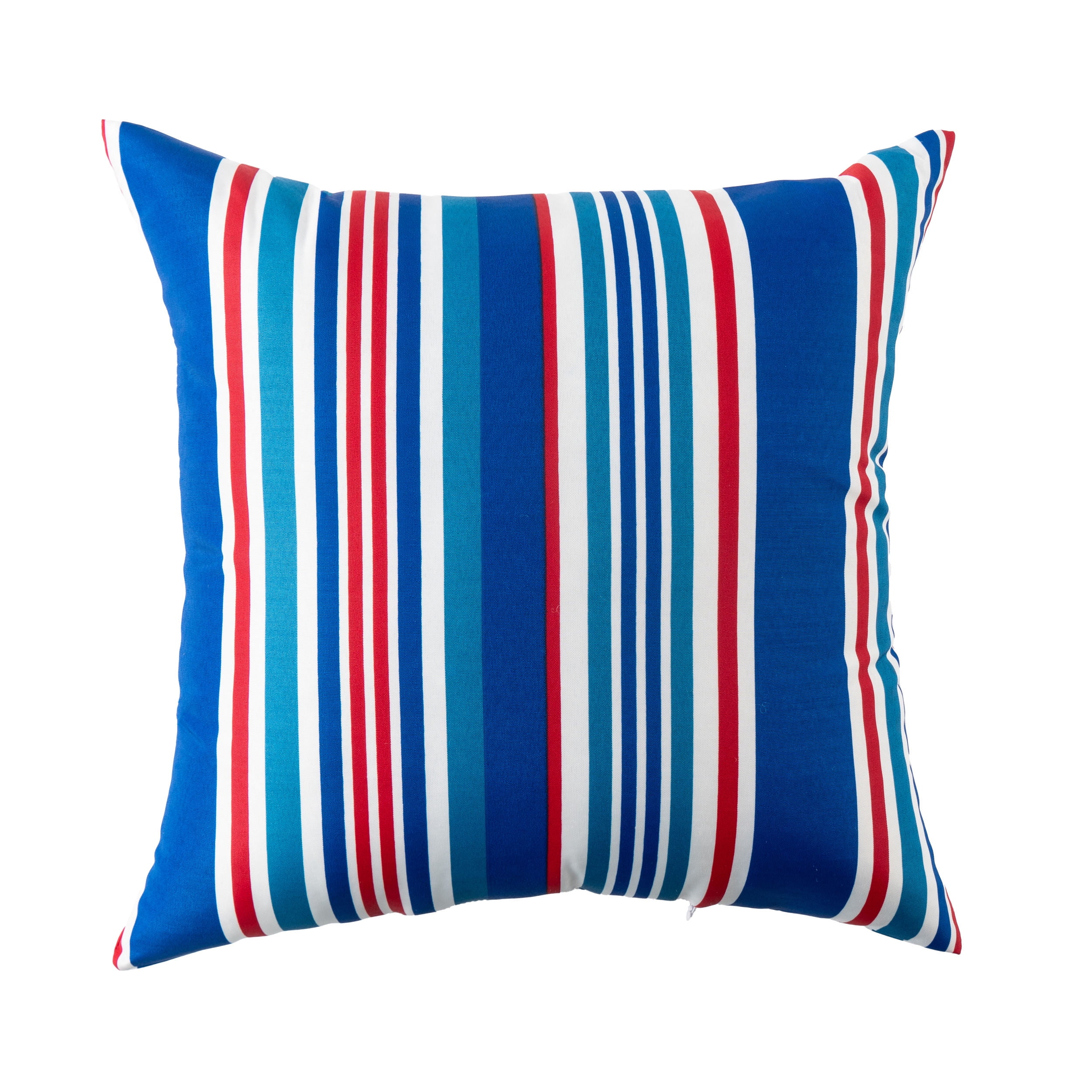 Mainstays Texas Red White Blue Stripe Reversible Outdoor Throw Pillow 16 Inch Multicolour Novelty