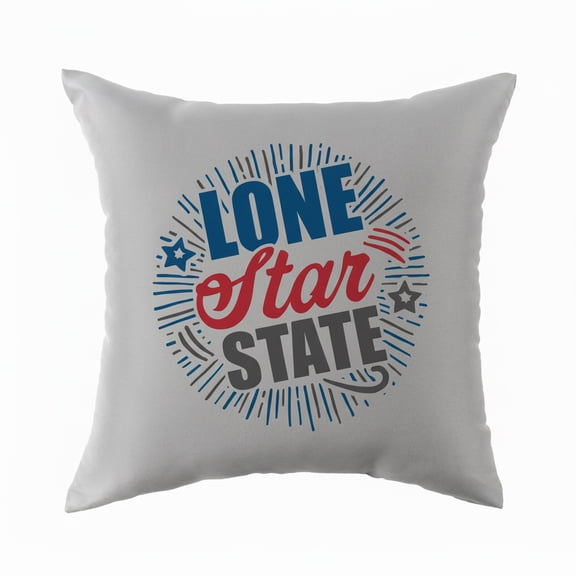 Mainstays 16 in x 16 in Texas Star State Outdoor Pillow, Grey