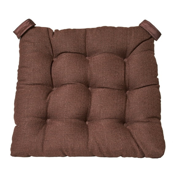 Mainstays Textured Chair Seat Pad (Chair Cushion), Brown Color, 1-Piece, 15.5" x 16"