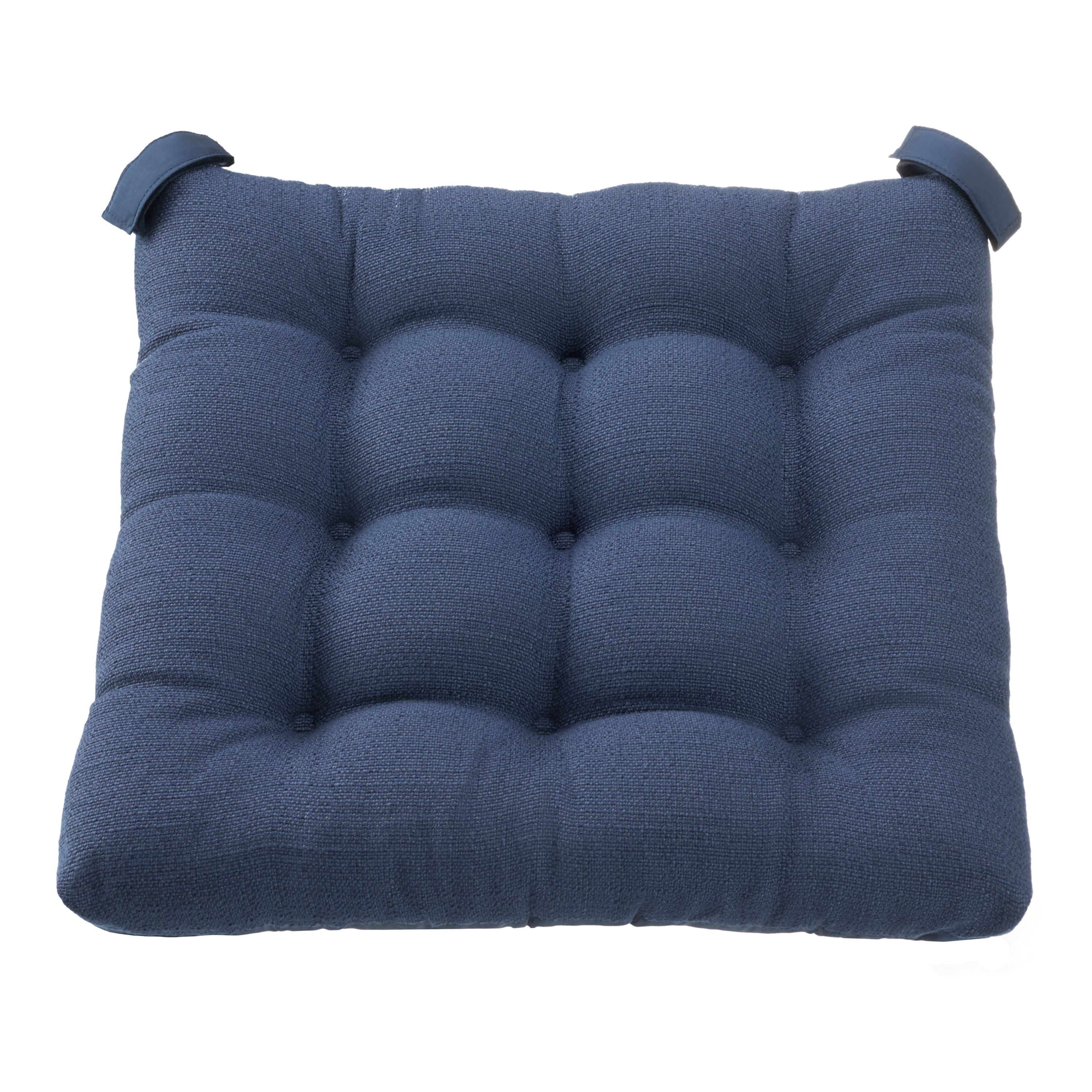 Mainstays Textured Chair Seat Pad (Chair Cushion), Navy Color, 1-Piece, 15.5" x 16"