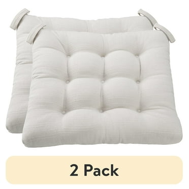 (2 pack) Mainstays Textured Chair Seat Pad (Chair Cushion), Silver Color, 1-Piece, 15.5" x 16"