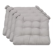 Mainstays Textured Chair Seat Pad (Chair Cushion), Silver Color, 4-Piece Set, 15.5" x 16"