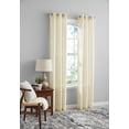 thumbnail image 1 of Mainstays Textured Faux Silk Light Filtering Grommet Curtain Panel, Set of 2, Ivory, 37” W x 84” L, 1 of 8
