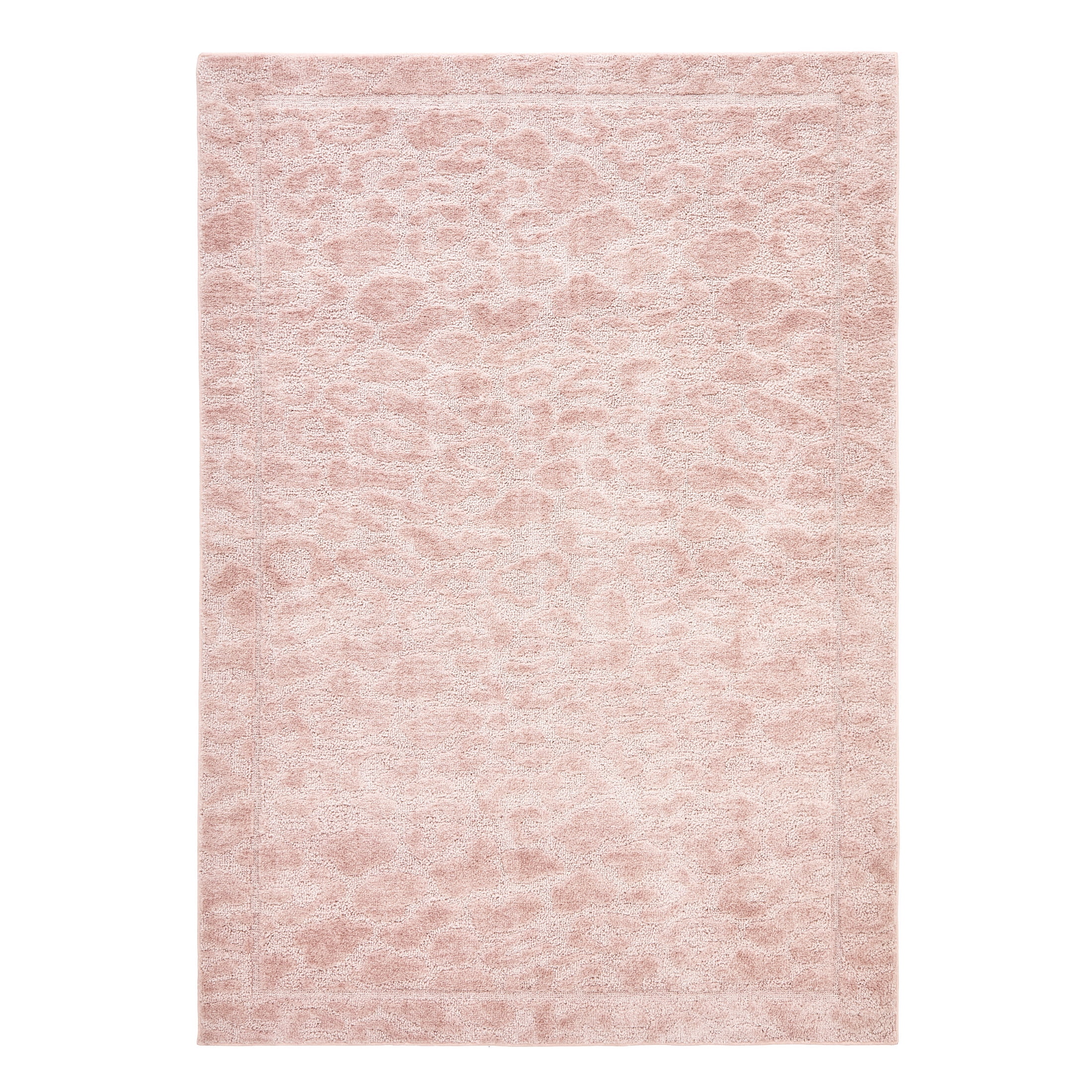 Mainstays Textured Neutral Pink Cheetah Print Indoor Area Rug, 5' x 7'