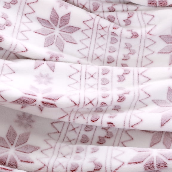 Mainstays Textured Plush Throw, 50" x 60", Red Snowflake, machine washable