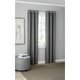 thumbnail image 1 of Mainstays Olan Dark Gray Blackout Curtain Panel Pair, 2-Pack, Grommet Top, Textured Solid, 37" x 84", Room Darkening Drapes for Bedroom, 1 of 9