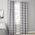 thumbnail image 1 of Mainstays Olan Textured Solid Blackout Grommet Curtain Panel Pair Window Treatment, Set of 2 Room Darkening Drapes for Bedroom, Gray Geo, 37" W x 84" L, 1 of 8
