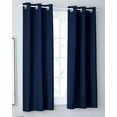 thumbnail image 1 of Mainstays Olan Navy Blackout Curtain Panel Pair, 2-Pack, Grommet Top, Textured Solid, 37" x 63", Room Darkening Drapes for Bedroom, 1 of 8