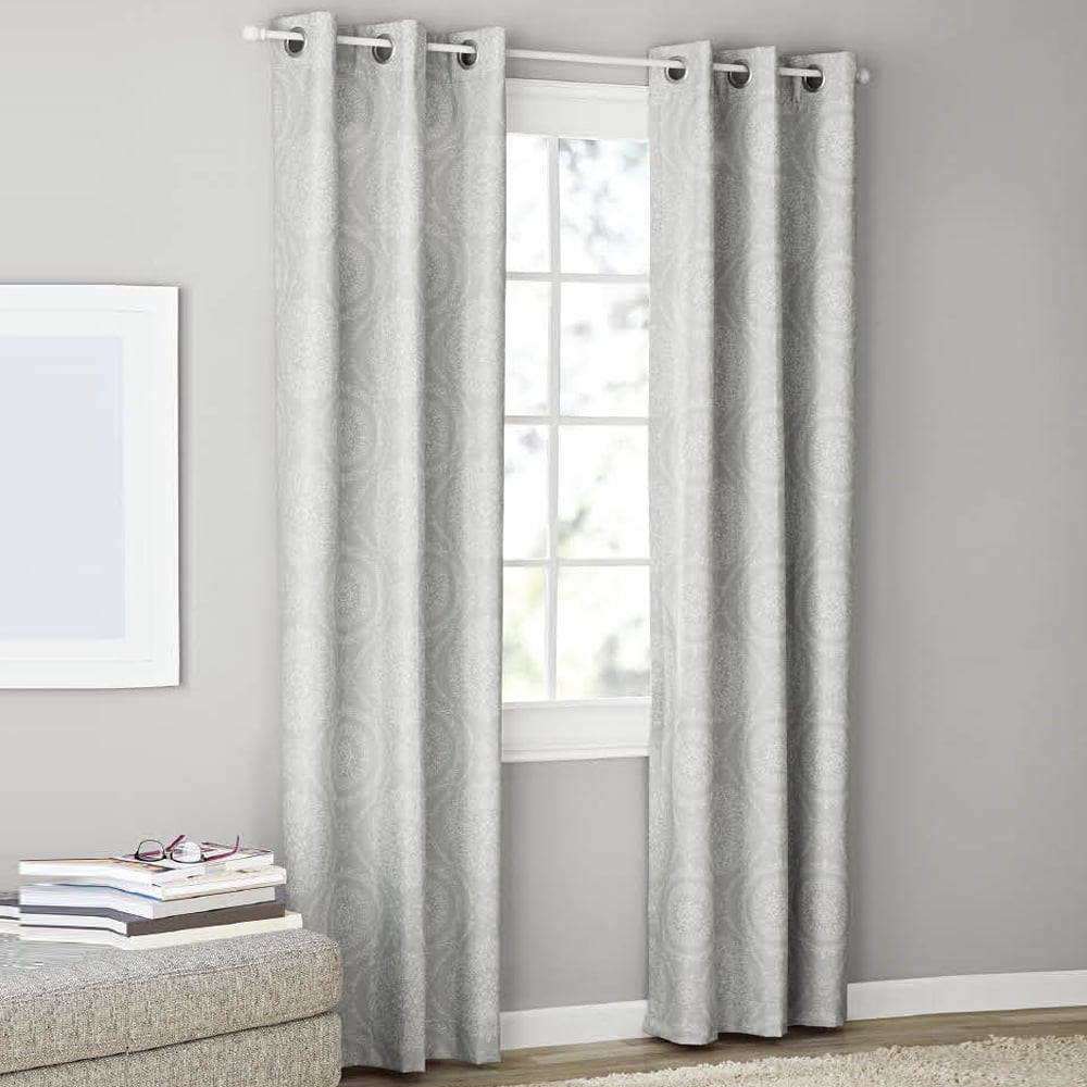Gray Blackout Grommet Curtain Panel Pair, 84" Length
