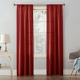 thumbnail image 1 of Mainstays Lauren Semi Sheer Textured Solid Rod Pocket Curtain, Single Panel, Red, 38" W x 63"L, 1 of 8