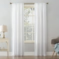 thumbnail image 1 of Mainstays Lauren Semi Sheer Textured Solid Rod Pocket Curtain, Single Panel, White, 38" W x 63"L, 1 of 8