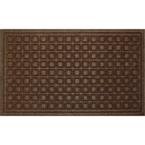 Mainstays Doormat 2' x 3' Smoke Crosshatch Polyester Rubber Backed