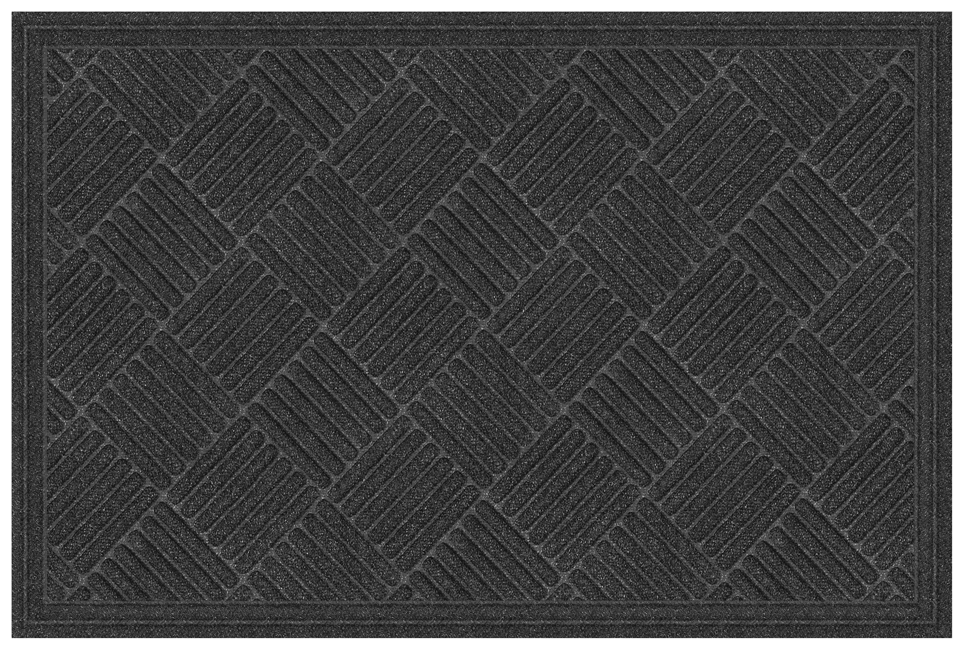 Onyx Crosshatch Polypropylene Rectangular Doormat with Rubber Backing