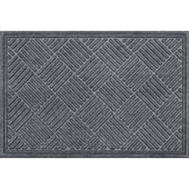 Mainstays Textures Crosshatch Polyester and Rubber Backed Doormat, 2' x 3', Smoke