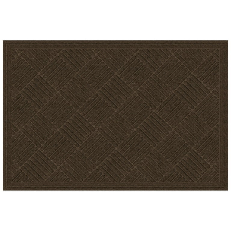 Mainstays Textures Crosshatch Polyester and Rubber Backed Doormat