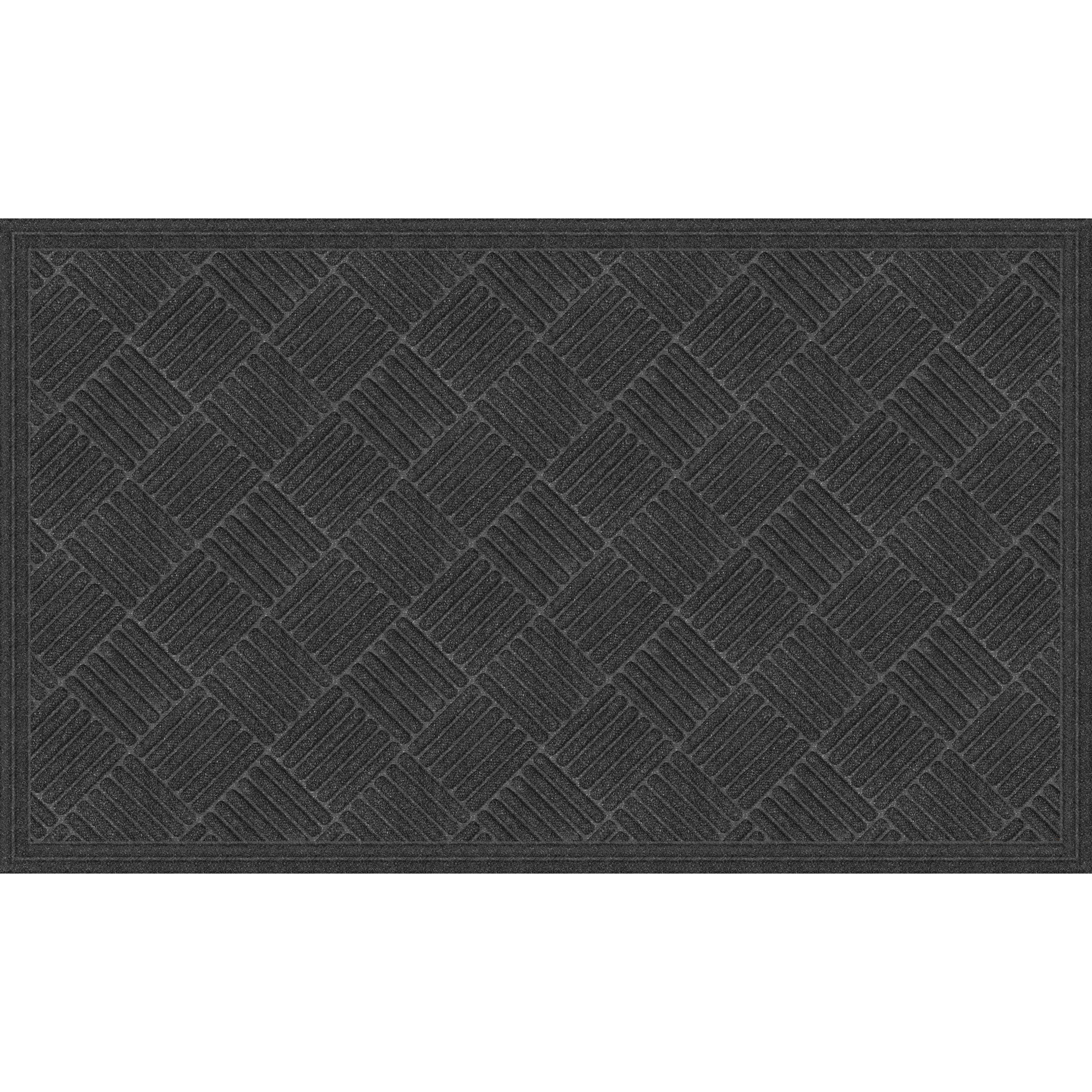 Onyx Crosshatch Polypropylene Outdoor Doormat with Rubber Backing