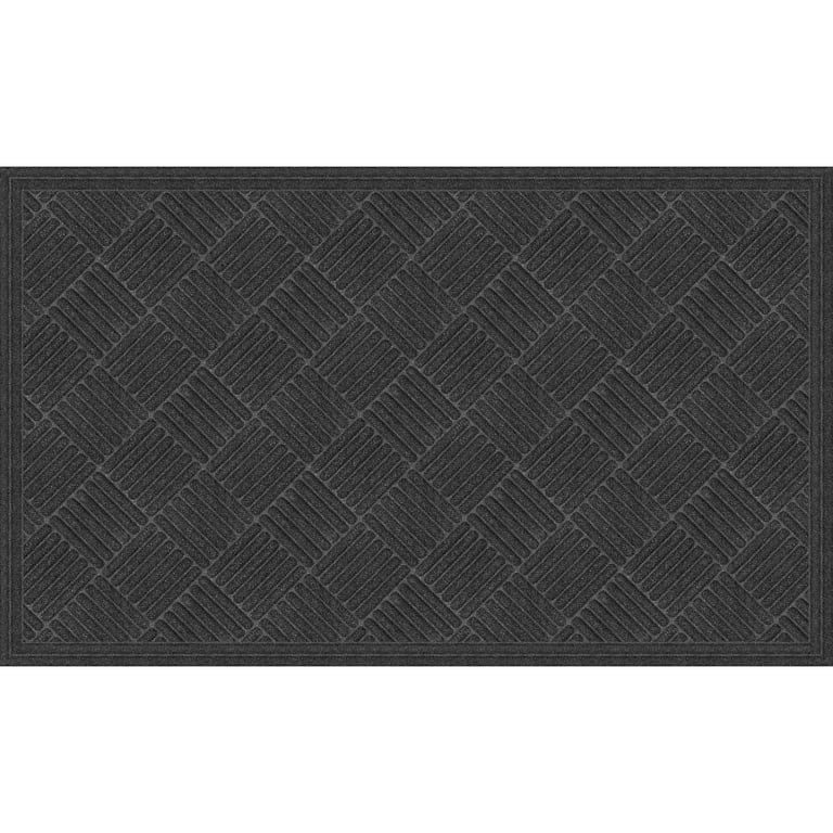 Mainstays Textures Crosshatch Polyester and Rubber Backed Doormat