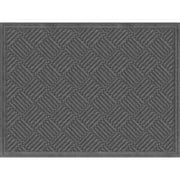 Mainstays Textures Crosshatch Polyester and Rubber Backed Doormat, 3' x 4', Smoke, Entryway Patio Mat