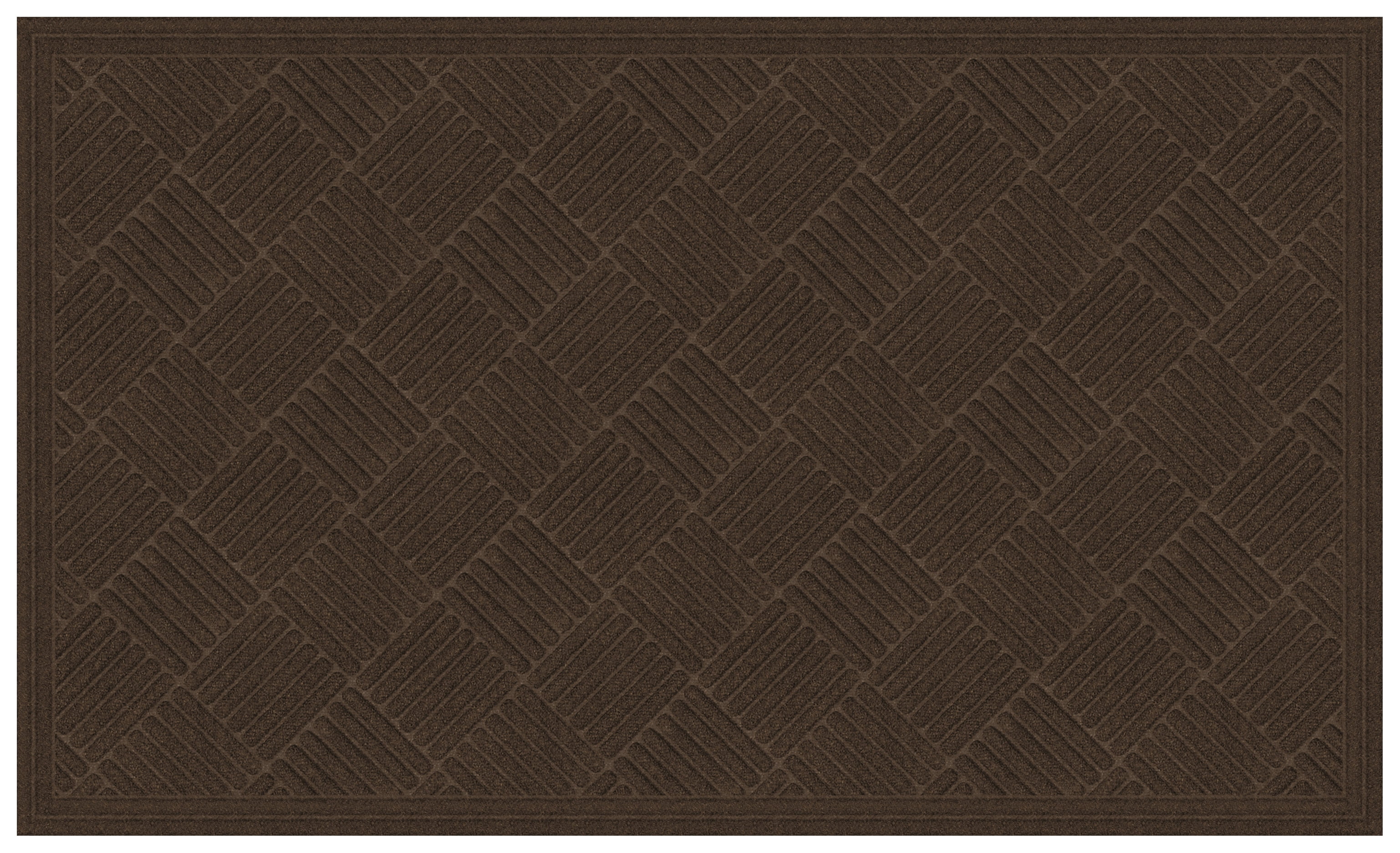 Mainstays Crosshatch Polyester and Rubber-Backed Doormat, 3 ft x 5 ft, Walnut