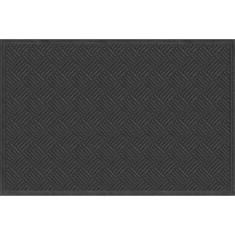 Mainstays Textures Crosshatch Polyester and Rubber Backed Doormat