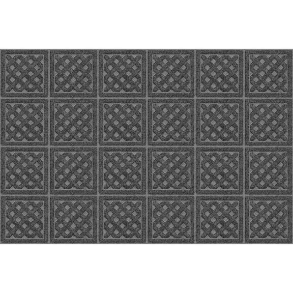 Mainstays Textures Lattice Polyester and Rubber Backed Entryway Doormat 2' x 3', Smoke