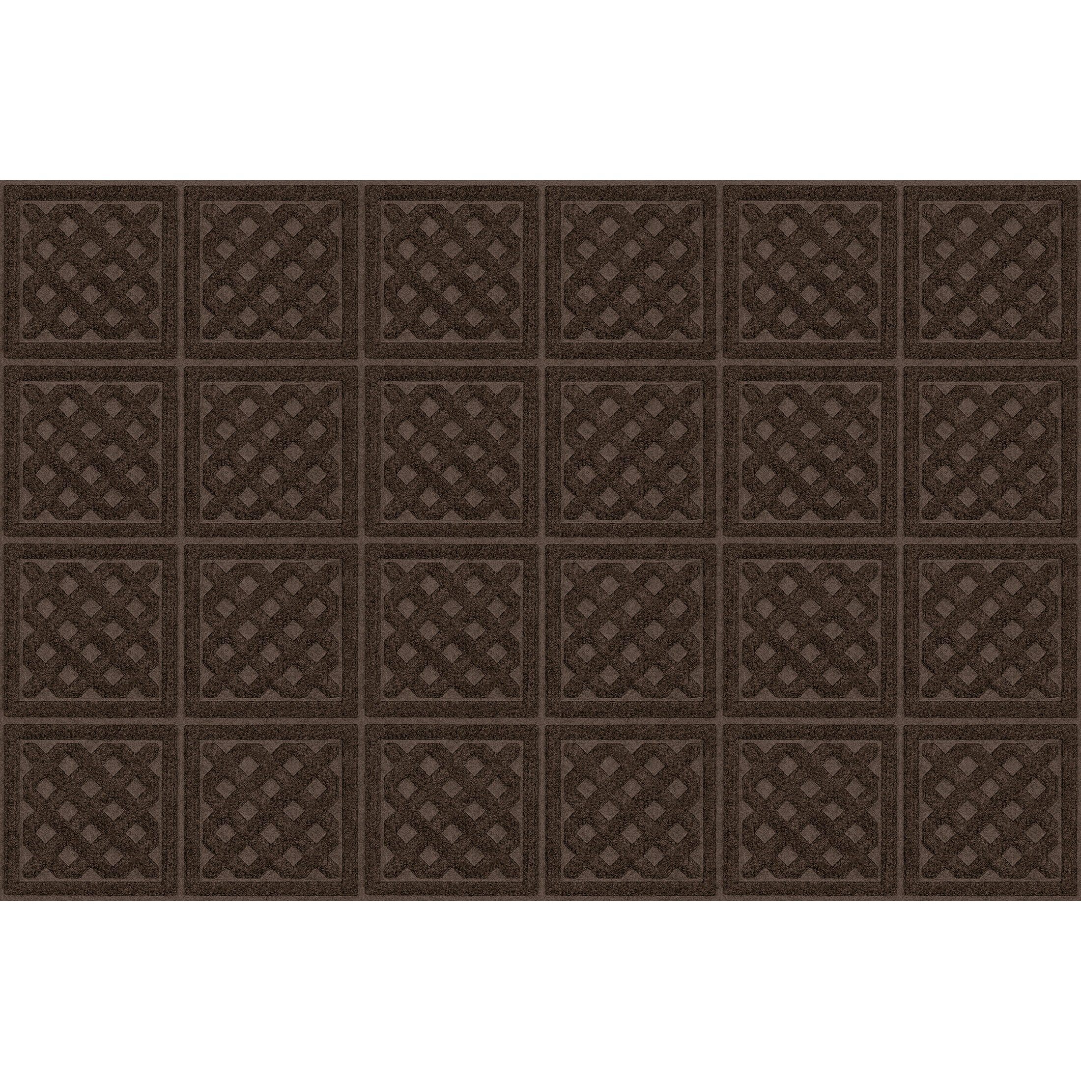 Mainstays Textures Lattice Polyester and Rubber Backed Doormat 2' x 3', Walnut