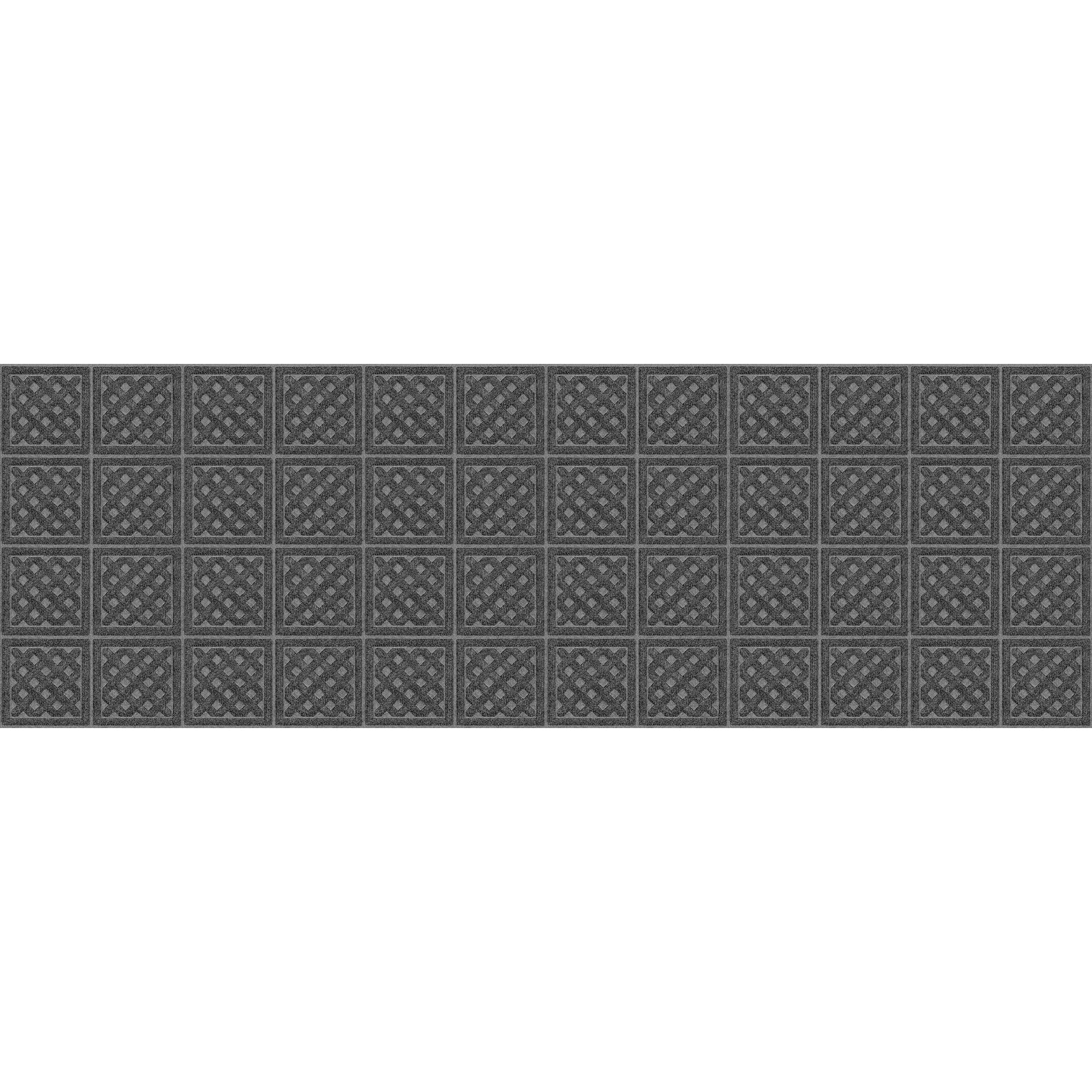 Mainstays Textures Lattice Polyester and Rubber Backed Doormat 2' x 6', Smoke