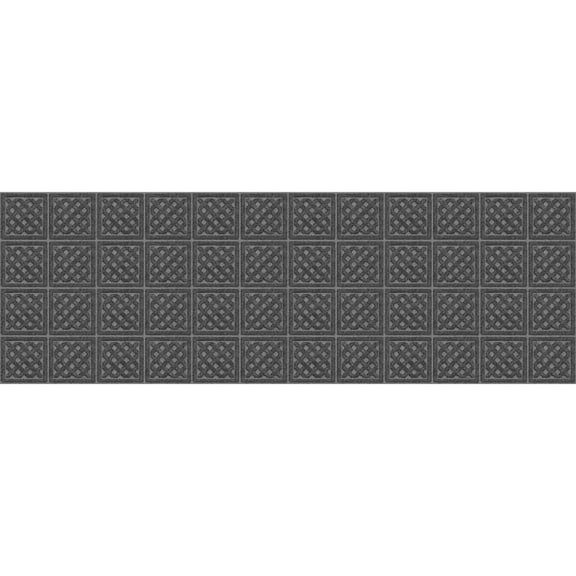 Mainstays Textures Lattice Polyester and Rubber Backed Doormat 2' x 6', Smoke