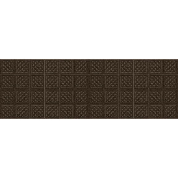Mainstays Textures Lattice Polyester and Rubber Backed Doormat 2' x 6', Walnut
