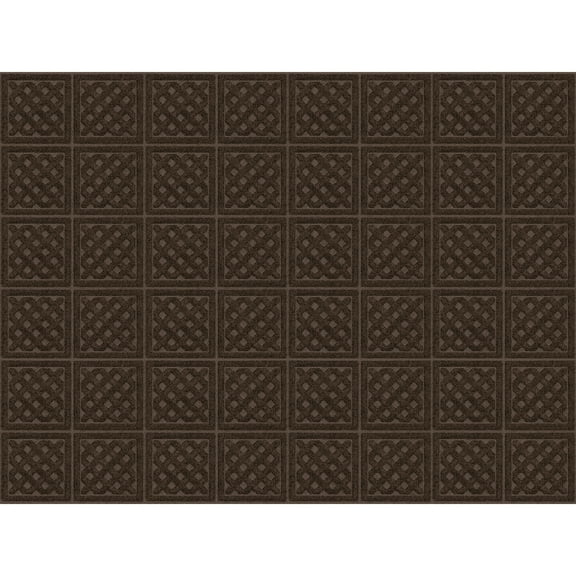 Mainstays Textures Lattice Polyester and Rubber Backed Doormat 3' x 4', Walnut