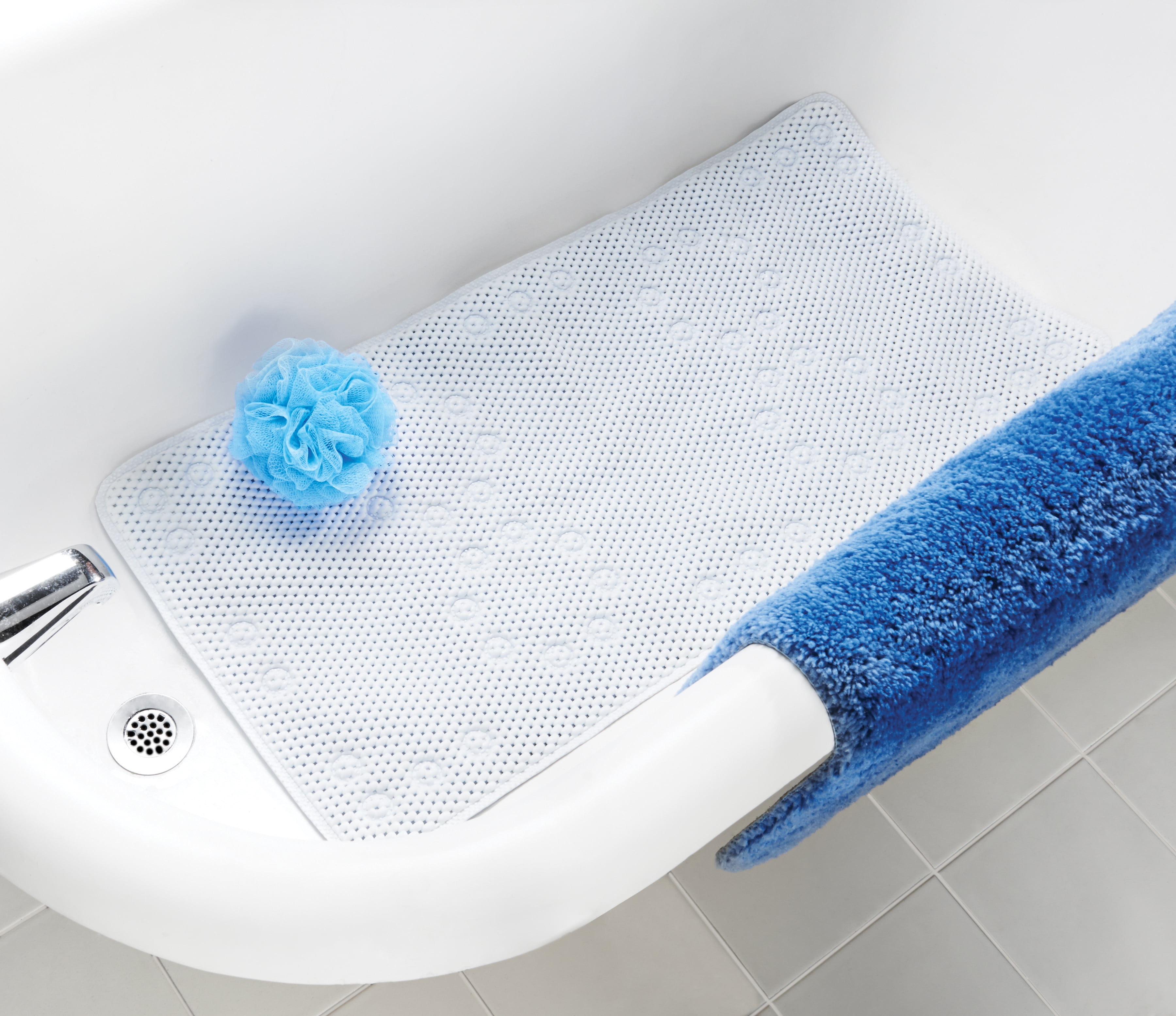 Mainstays Thick Double Soft White Bath Mat, 17" x 36"