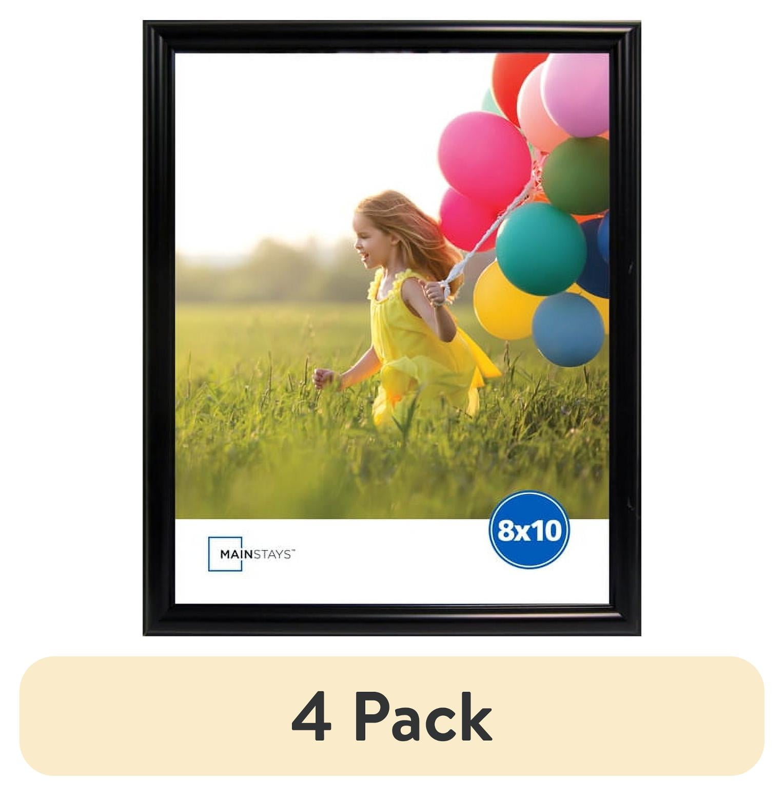 (4 pack) Mainstays Thin Rounded 8x10 Black Picture Frame - Walmart.com