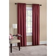 thumbnail image 1 of Mainstays Threaded Print Solid Color Room Darkening Rod Pocket Curtain Panel Pair, Set of 2, Red, 30 x 95, 1 of 6