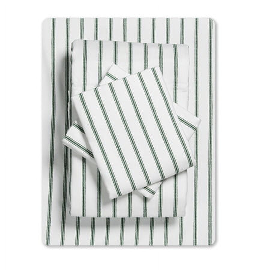 Mainstays Ticking Stripe 155 GSM, 100 Cotton, Flannel Sheet Set